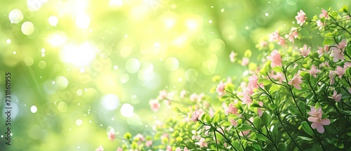 spring background flowers in the grass with natural bokeh © dee-nesia