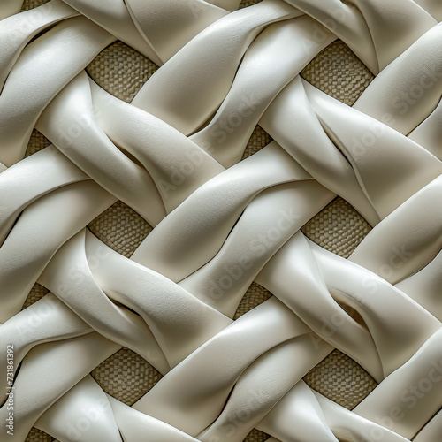 creme colored braided Pattern Tile for seamless backgrounds and for filling surfaces in soft colors, ai generated