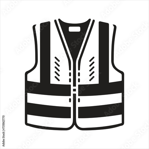 Life vest solid-filled icon. High visibility vest icon