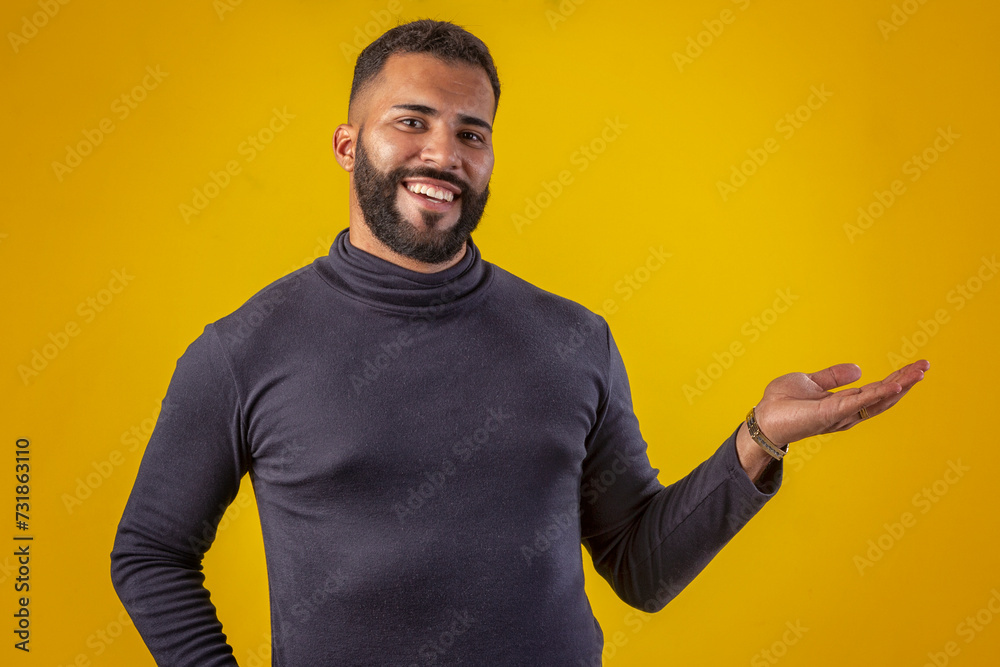 Man with beard wearing black shirt, with various facial expressions Man with beard wearing black shirt, with various facial expressions