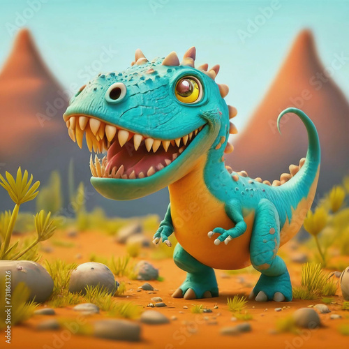 cute dinosaur cartoon animal