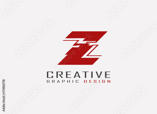 Abstract Initial Letter Z Logo. Geometric Line Shapes Letter Z Isolated on White Background. Suitable For Business and Branding Logos. Flat Design Vector Template Elements