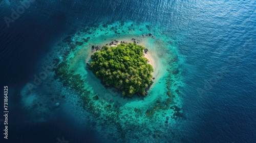 Aerial view of a small island in the Indian Ocean © Олег Фадеев