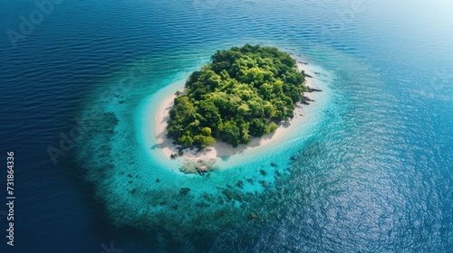 Aerial view of small island in the middle of the sea © Олег Фадеев
