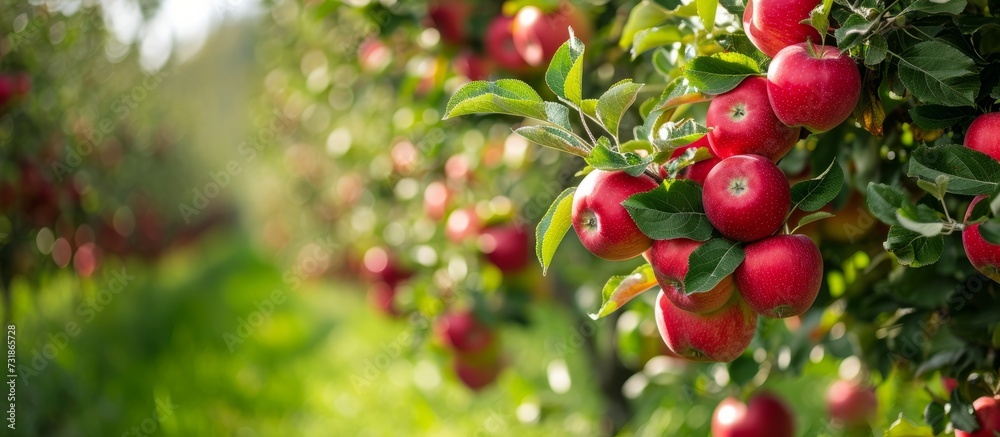This evergreen shrub bears a bountiful harvest of natural food: a bunch of red apples hanging from its branches, a delicious and nutritious fruit. This evergreen shrub bears a bountiful harvest of natural food: a bunch of red apples hanging from its branches, a delicious and nutritious fruit.