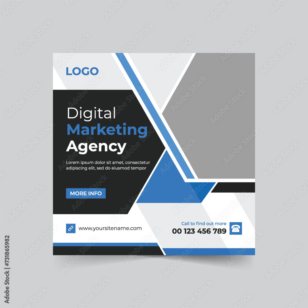 Business agency social media post template design