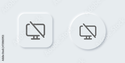 No display line icon in neomorphic design style. Monitor signs vector illustration.