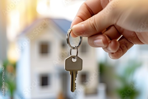 
New Home: Realtor Handing Over Keys to a House

 photo