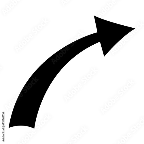 black arrow icon on white background. flat style. arrow icon for your web site design, logo, app, UI. arrow indicated the direction symbol. curved arrow sign