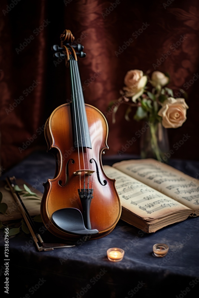 Fototapeta premium Violin for all times: vintage style