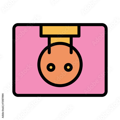 Electric Socket Stub Filled Outline Icon