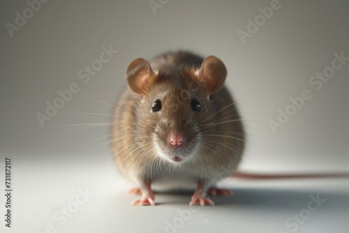 brown rat on white background