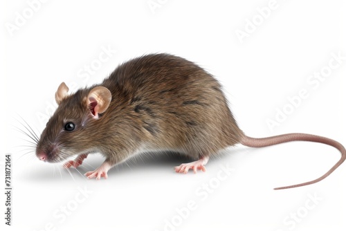 brown rat on white background