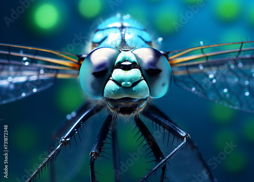 Photo of a silvatic dragonfly in macro photography with an expressive look © Aleksandr