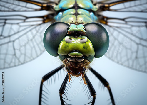 Closeup of a dragonfly with expressive eyes