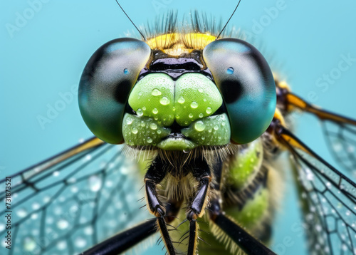 Dragonfly Sexagenaria macrophoto with expressive eyes © Aleksandr
