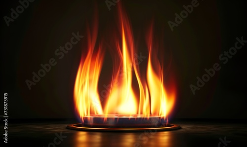 realistic propane flame on black background