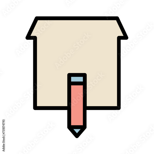 Home Study Work Filled Outline Icon