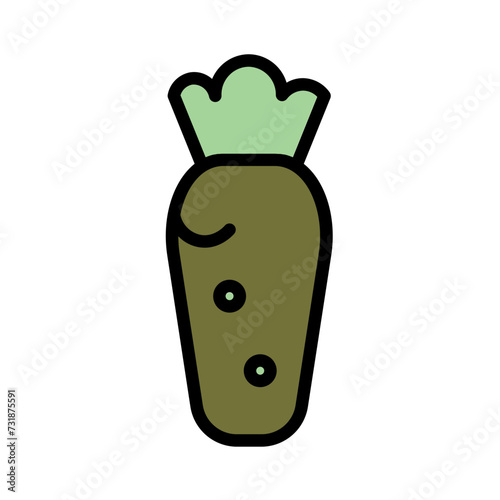 Carrot Vegetables Cart Filled Outline Icon