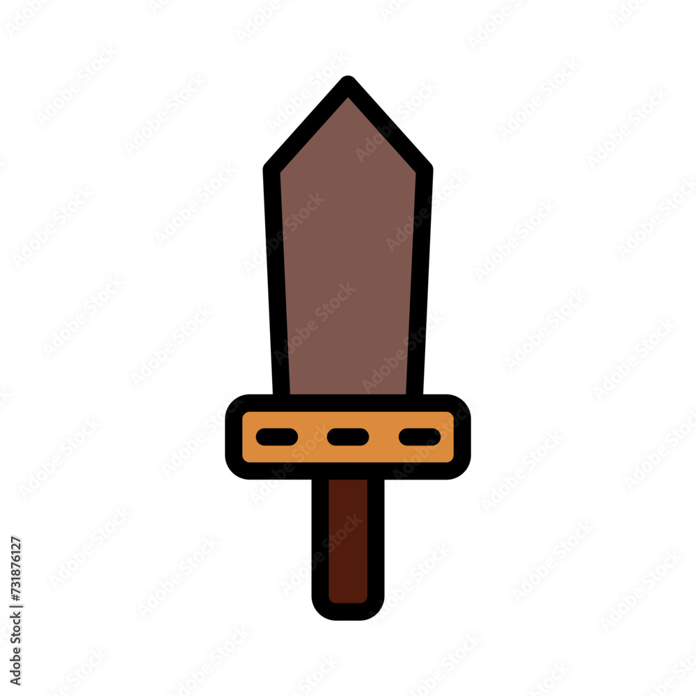 Antique Blade Sword Filled Outline Icon Antique Blade Sword Filled Outline Icon