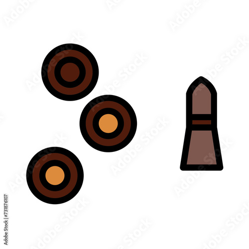 Ammo Bullet Bullets Filled Outline Icon
