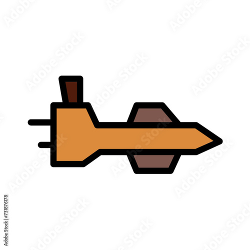 Army Missile Weapons Filled Outline Icon