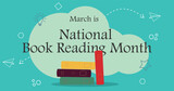 National Book Reading Month Campaign banner. Celebration to encourage reading for all ages.