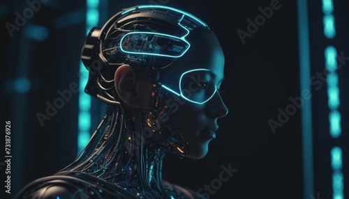 artificial intelligence, cyborg girl, artificial intelligence girl, artificial intelligence in human form photo