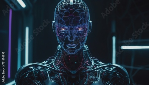 artificial intelligence, cyborg girl, artificial intelligence girl, artificial intelligence in human form photo