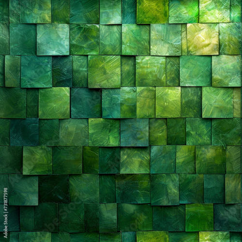 green braided Pattern Tile for seamless backgrounds and for filling surfaces in soft colors, ai generated © Dominique