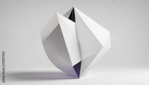 Abstract geometric composition, white background design, 3d render