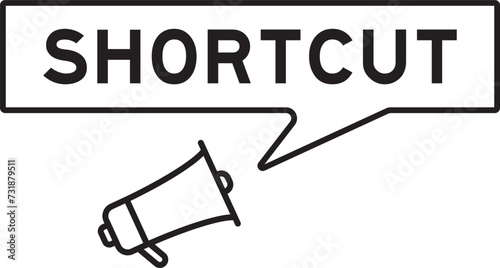 Megaphone icon with speech bubble in word shortcut on white background