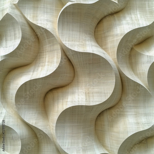 white abstract waves Pattern Tile for seamless backgrounds and for filling surfaces, ai generated