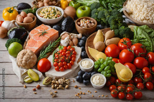 Healthy food for balanced flexitarian mediterranean diet concept. Ai Generated