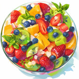 PSD a bowl of seasonal fruits fresh on a transparent background 3