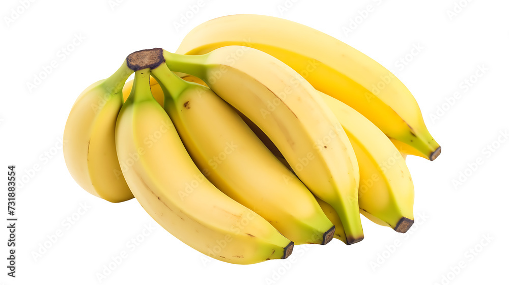 Fresh Bananas with Transparent Background: High-Quality Image for Culinary Designs
