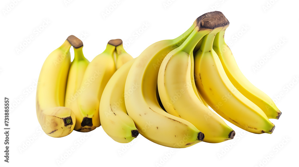 Fresh Bananas with Transparent Background: High-Quality Image for Culinary Designs
