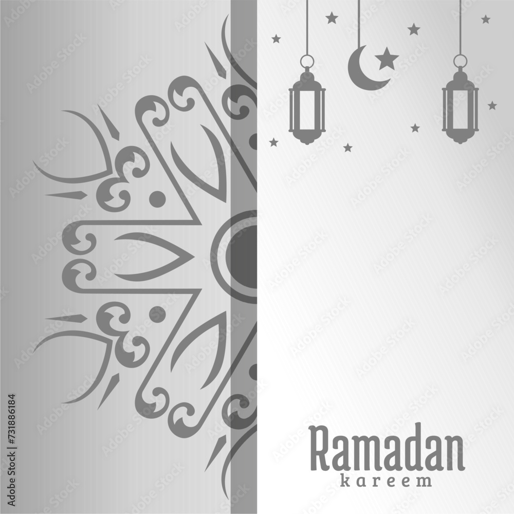 Obraz premium ramadan kareem islamic greeting card background vector illustration