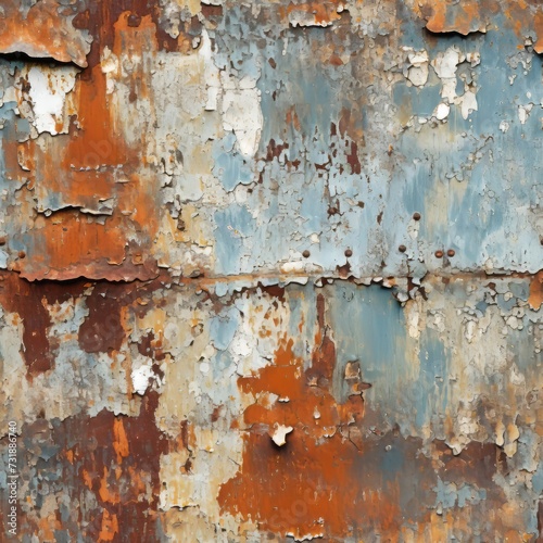 Shadow games and details: shimmering rusty wall in the photo