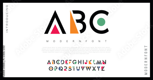 ABC stylish minimal typography capital alphabet letter logo design photo