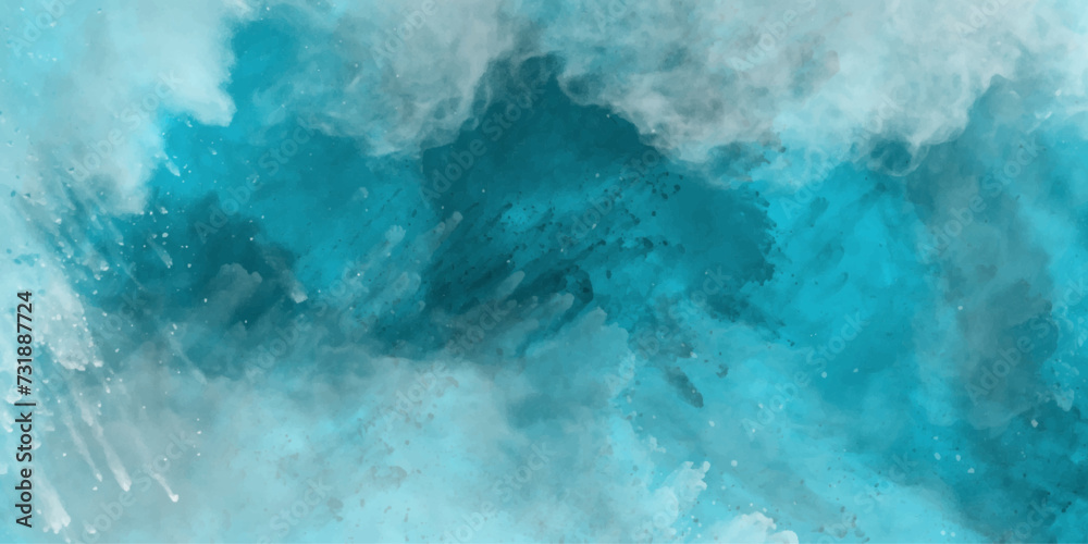 Sky blue galaxy space horizontal texture.powder and smoke dirty dusty smoke isolated blurred photo.ice smoke vector desing abstract watercolor.dreamy atmosphere,AI format.
