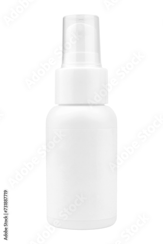 white empty bottle, for cosmetics and medicines, on a white background with place for text