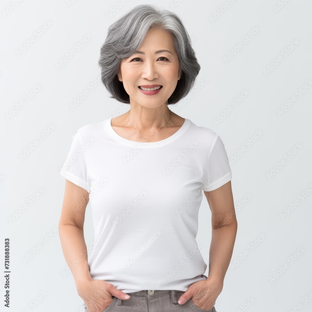 Portrait of a smiling senior Asian woman for lifestyle and healthcare industries Portrait of a smiling senior Asian woman for lifestyle and healthcare industries