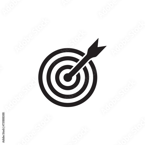 Target icon. Target symbol with arrow isolated on white background