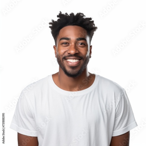 Portrait of a smiling young African American man for advertising and design