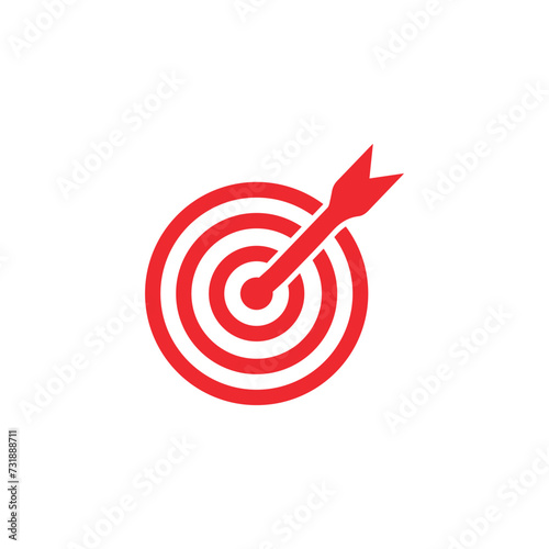 Target icon. Target symbol with arrow isolated on white background