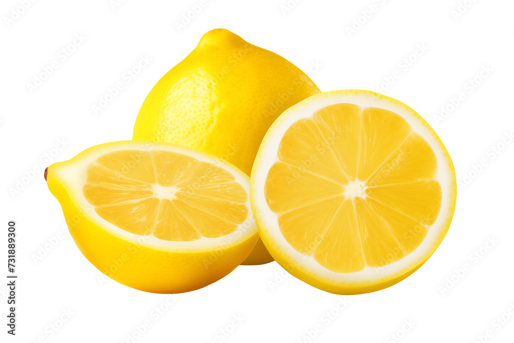 Lemons isolated on a transparent background.