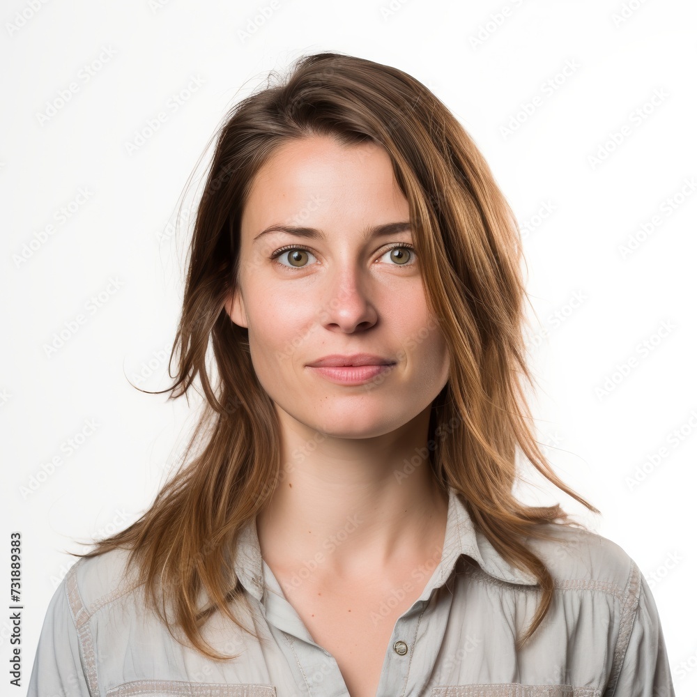 Headshot of a smiling young Caucasian woman for professional use Headshot of a smiling young Caucasian woman for professional use