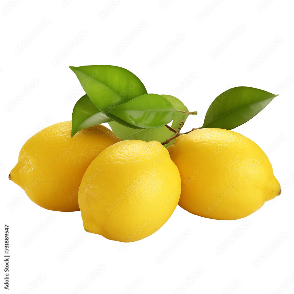 Lemons isolated on a transparent background.