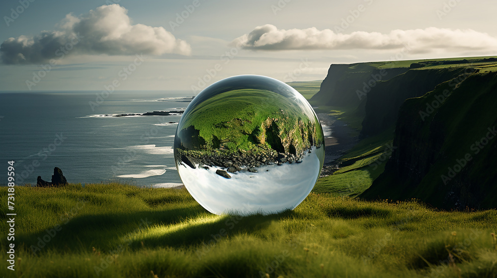 Green Rolling Hills Cinematic, Reflective Sphere, A Unique Perspective ...